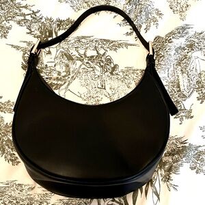 COS Mini Crescent Leather Bag in Black